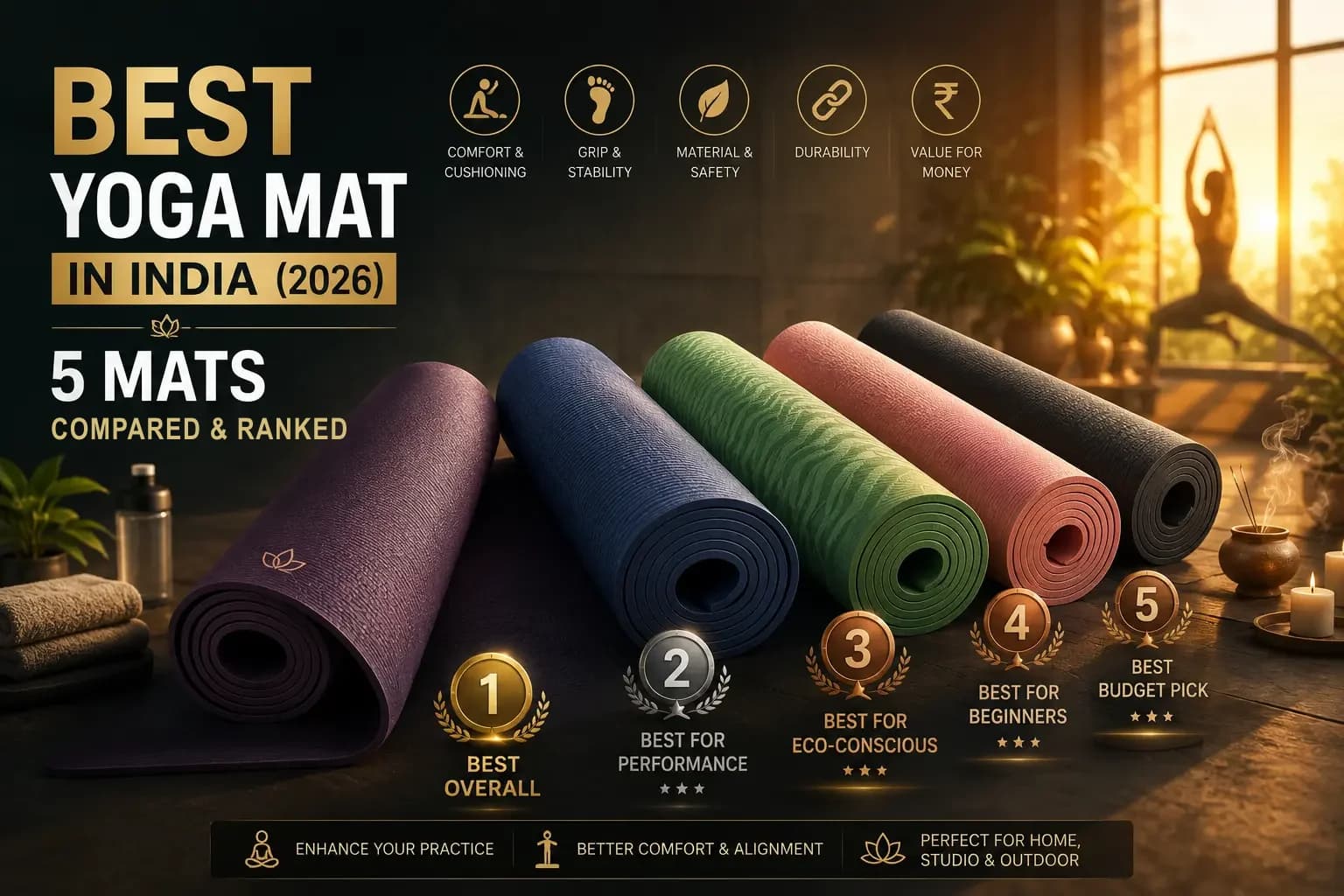 Best Yoga Mat in India (2026): 5 Mats Compared & Ranked
